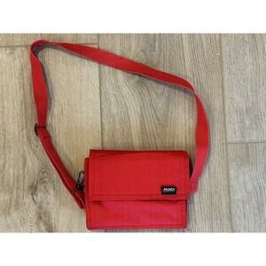 Vintage 1980s Mundi Nylon Red Crossbody Handbag Purse NOS Marching Coin Pouch +